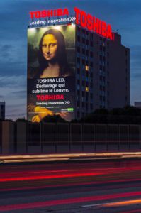 banner and illuminated advertising for toshiba