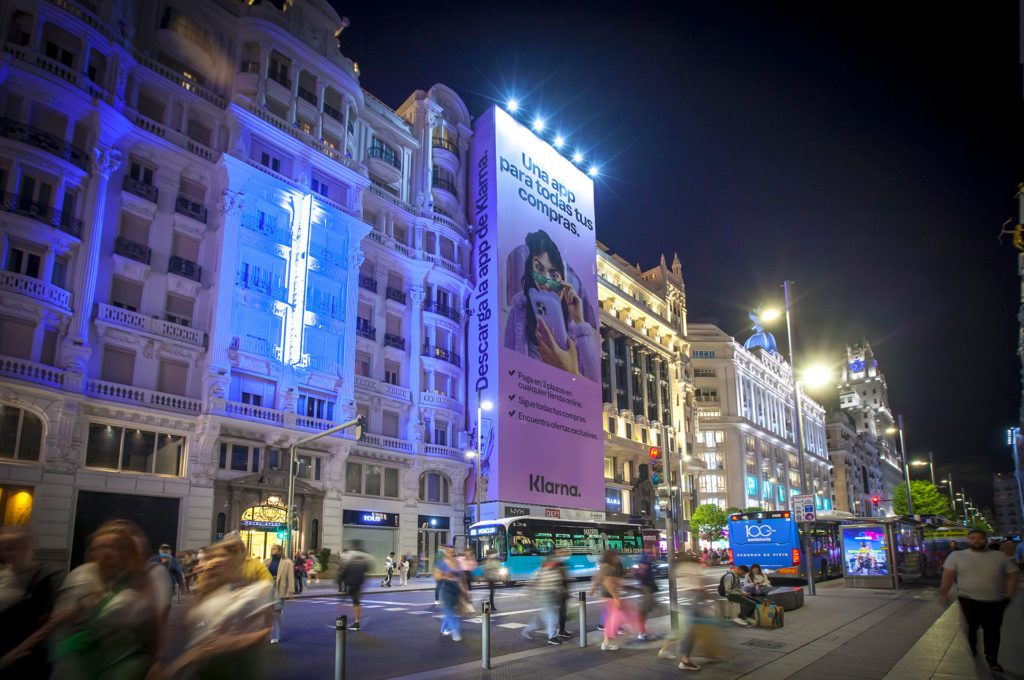 Klarna's event banner in Madrid