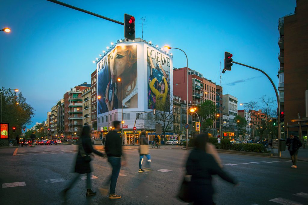 Advertising banner for Loewe in Madrid