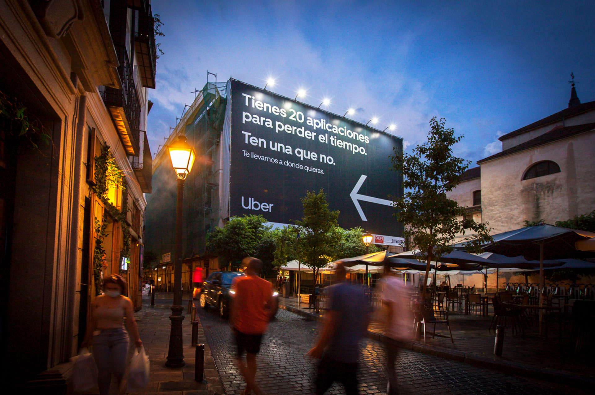 Communication extérieur grand format pour Uber à Madrid