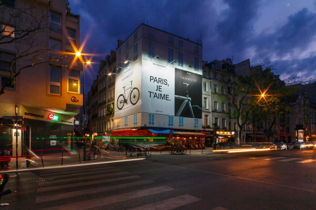 Affichage événementiel Vanmoof rue St Martin à Paris