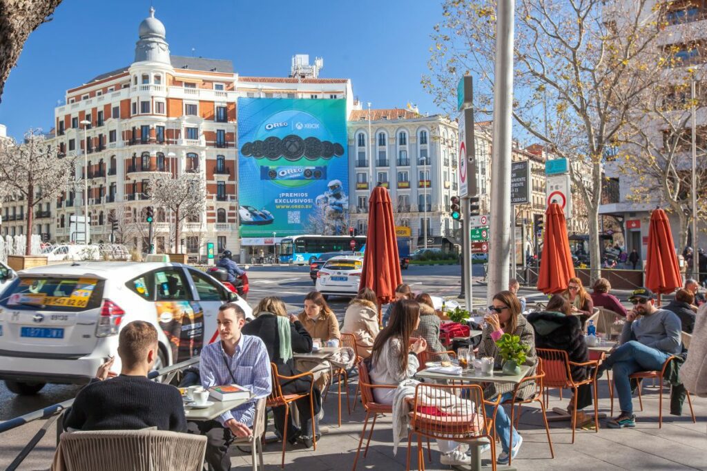 Giant banner for Oreo x Xbox in Madrid in February 2023