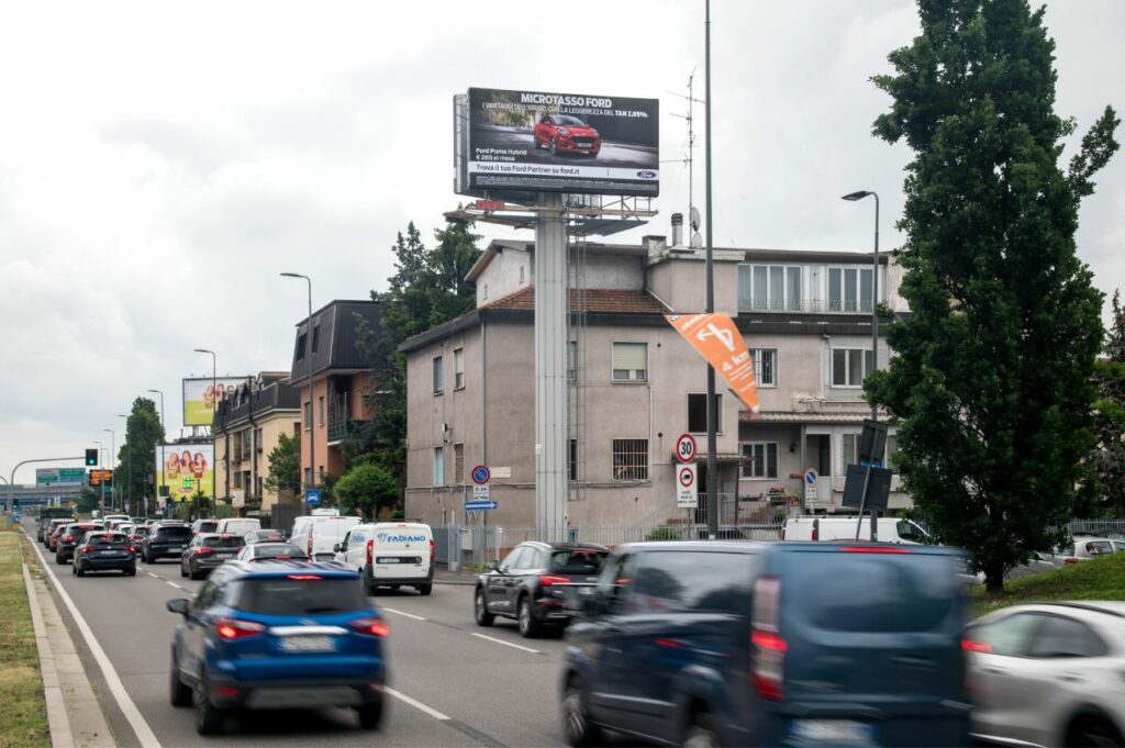 OOH banner for Ford in Milan Italy