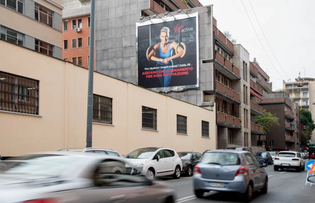 Campagne d'affichage pour Virgin Active à Milan, Via Egadi